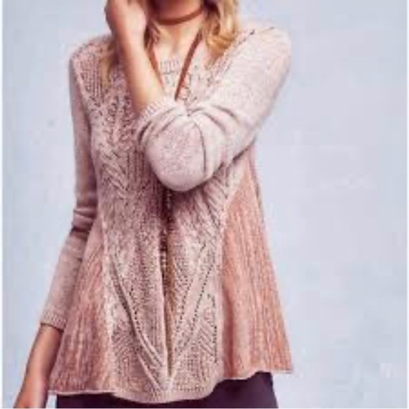 Women’s Anthropologie Moth Anita Swing Cable Melange Sweater - Picture 1 of 7